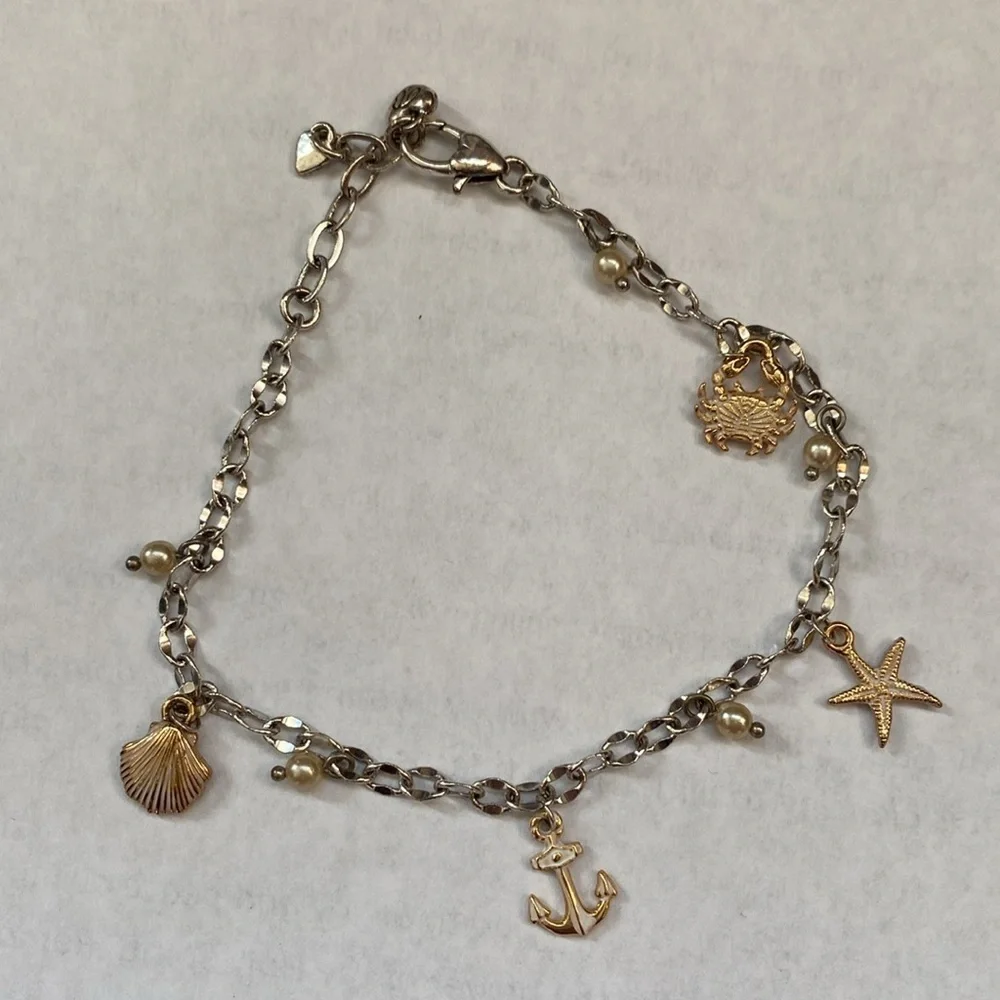 Brighton‎ Cape Cod silver and gold charm anklet
